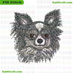 Dog Face Embroidery Design 145