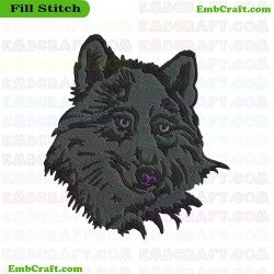 Dog Face Embroidery Design 208