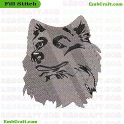 Dog Face Embroidery Design 426