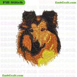 Dog Face Embroidery Design 514