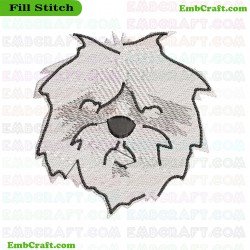 Dog Face Embroidery Design 65