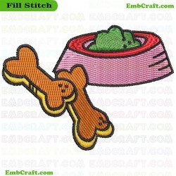 Dog Feeding Items Embroidery Design 7