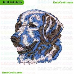 Dog Head Embroidery Design 139