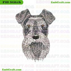 Dog Head Embroidery Design 144