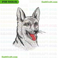 Dog Head Embroidery Design 282