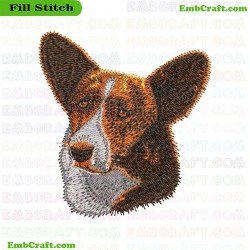 Dog Head Embroidery Design 356