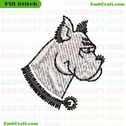 Dog Head Embroidery Design 427