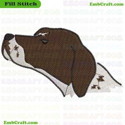 Dog Head Embroidery Design 493