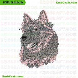 Dog Head In Dogs Embroidery Design 149