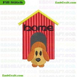 Dog House Embroidery Design 433