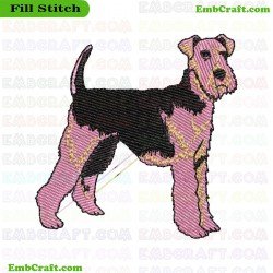 Dog In Distinct Colors Embroidery Design 392