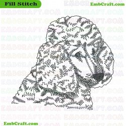 Dog Portrait Embroidery Design 300