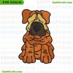 Dog Shaped Embroidery Design 332