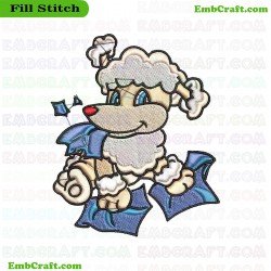 Dog Tearing Through Fabric Embroidery Design 1