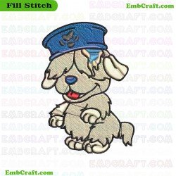 Dog With Sailor Hat Embroidery Design 2