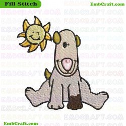 Dog With Sun Embroidery Design 8