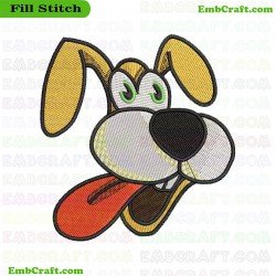 Dog With Yellow Fur And Green Eyes Embroidery Design 44