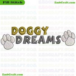 Doggy Dreams Embroidery Design 107