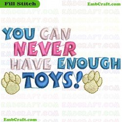 Dogs Love For Toys Embroidery Design 103