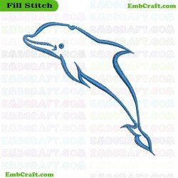 Dolphin Embroidery Design 125