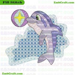 Dolphin Embroidery Design 13