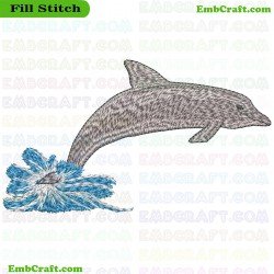 Dolphin Embroidery Design 163