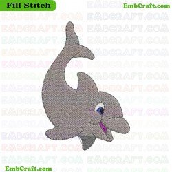 Dolphin Embroidery Design 174