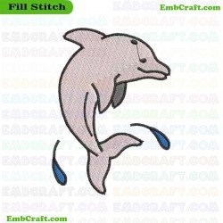 Dolphin Embroidery Design 180