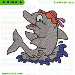 Dolphin Embroidery Design 183