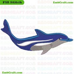 Dolphin Embroidery Design 184