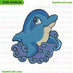 Dolphin Embroidery Design 18