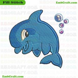 Dolphin Embroidery Design 24