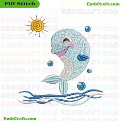 Dolphin Embroidery Design 39