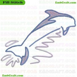 Dolphin Embroidery Design 55