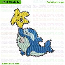 Dolphin Frolicking With Starfish Embroidery Design 5