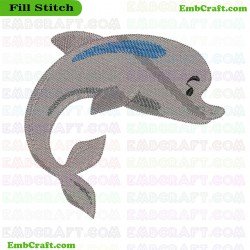 Dolphin From Ocean Collection Embroidery Design 143