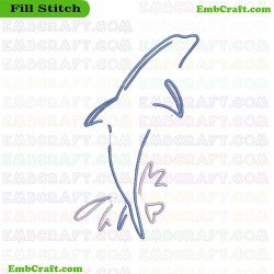 Dolphin Jumping Out Of Water Embroidery Design 5