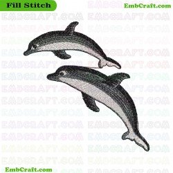 Dolphins Embroidery Design 5