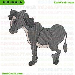 Donkey Artwork Embroidery Design 3