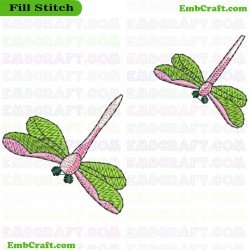 Dragonflies Embroidery Design 12