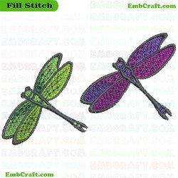 Dragonflies Embroidery Design 60