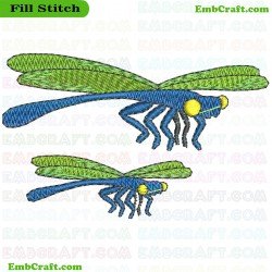 Dragonflies Embroidery Design 9