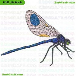 Dragonfly Artwork Embroidery Design 14