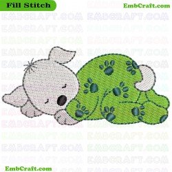 Dreaming Dog Embroidery Design 12