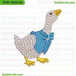 Dressed Duckling Embroidery Design 16