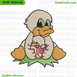 Duck Artwork Embroidery Design 4