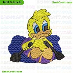 Duck In A Sailboat Embroidery Design 15