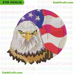 Eagle And American Flag Embroidery Design 8