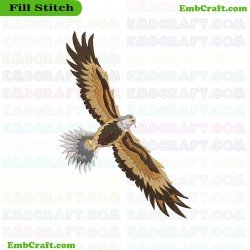 Eagle In Flight Embroidery Design 10