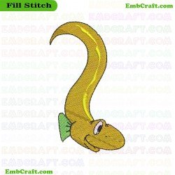 Eel Embroidery Design 100